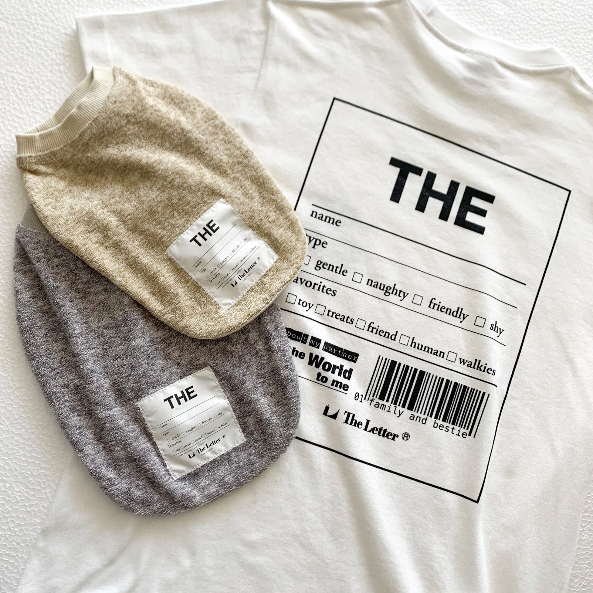 “THE” ストレッチシャギーパイル T(アッシュグレー/サンドベージュ)