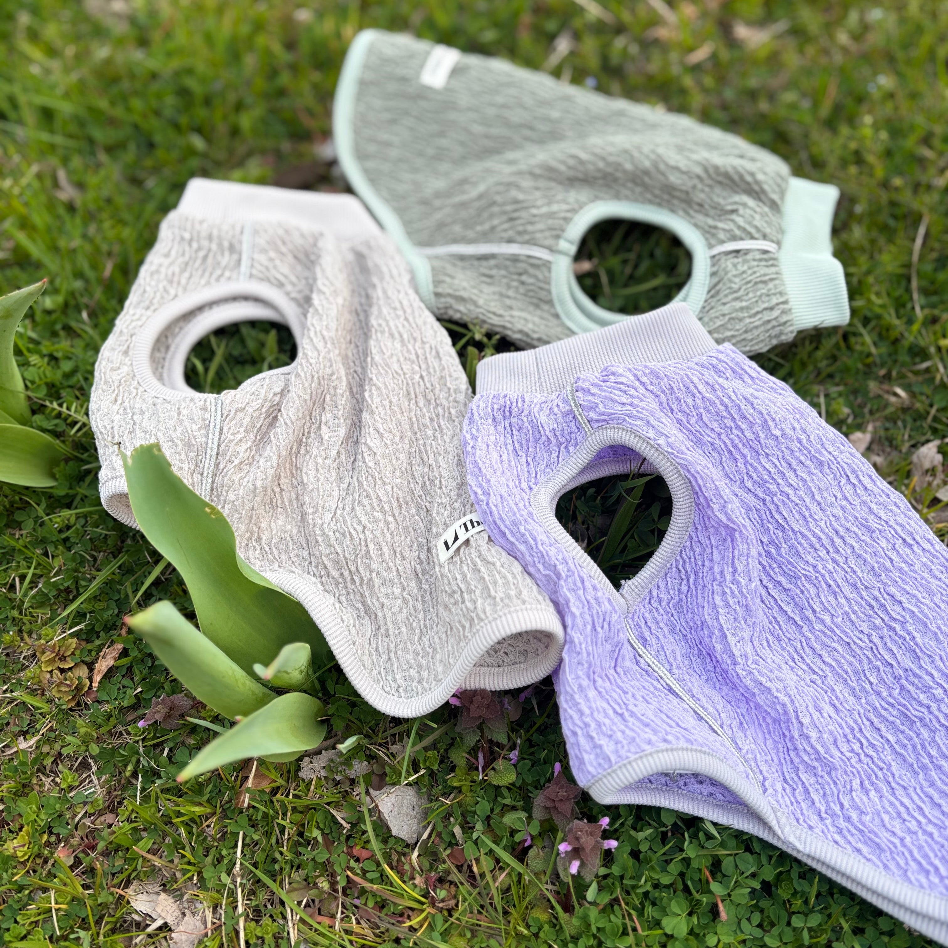 メタリックライン ドレスライクT(ラベンダー/グレージュ/グリーン)