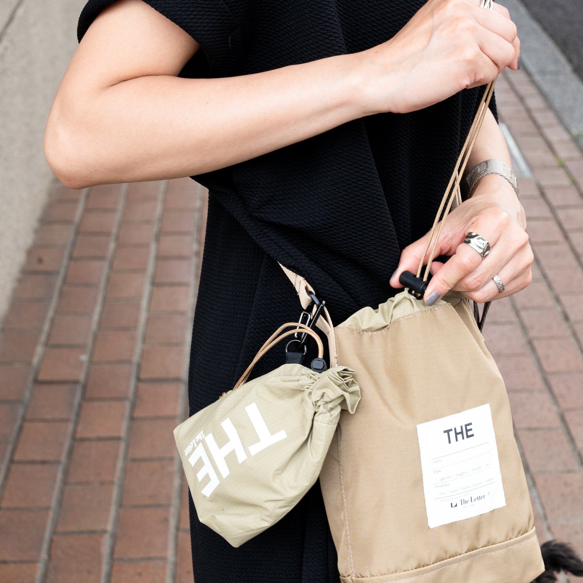 eco/THE mini マルチポーチS(ブラック/ベージュ/ライトグレー)