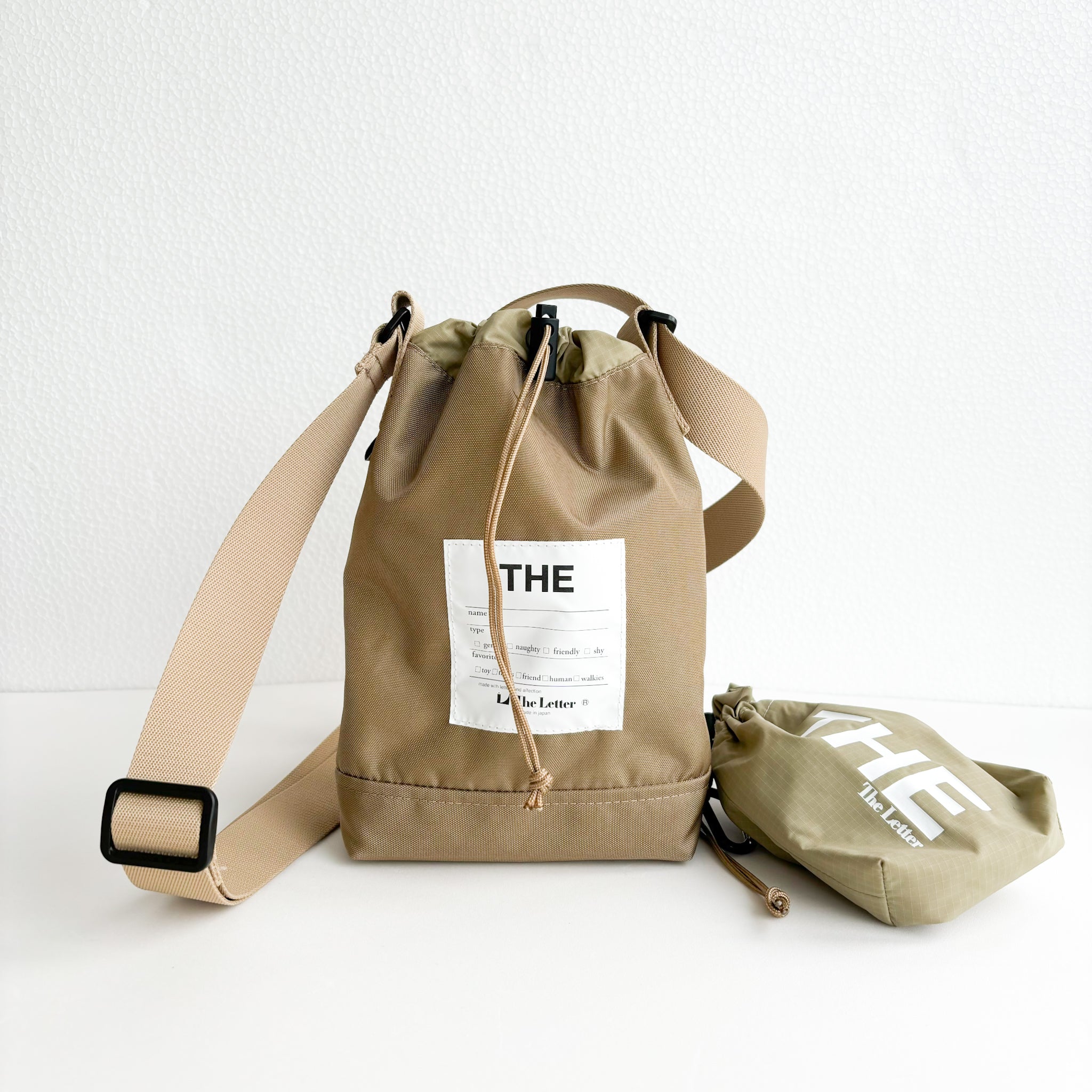 eco/THE mini マルチポーチS(ブラック/ベージュ/ライトグレー)