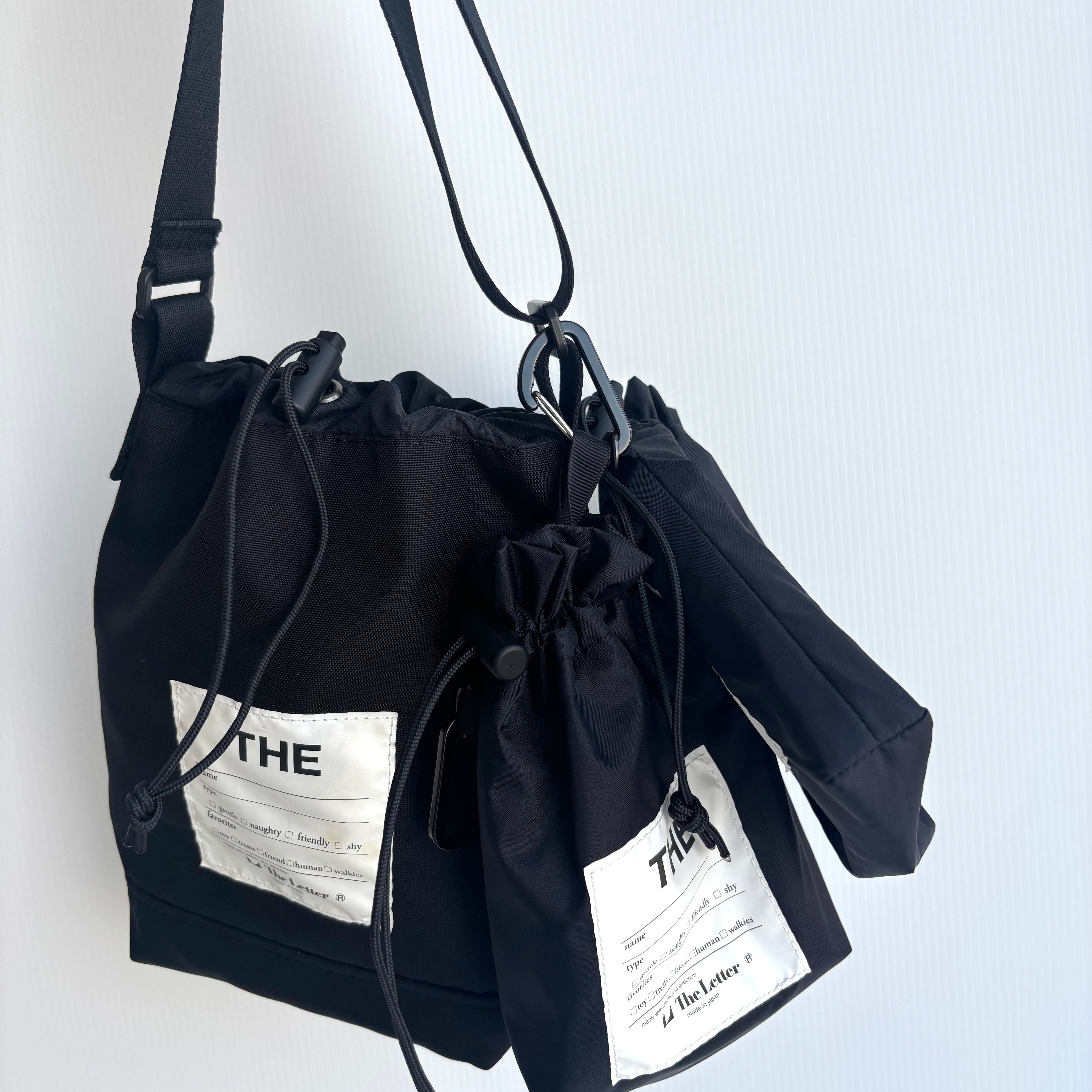 eco/THE mini マルチポーチM(ブラック/ライトグレー)