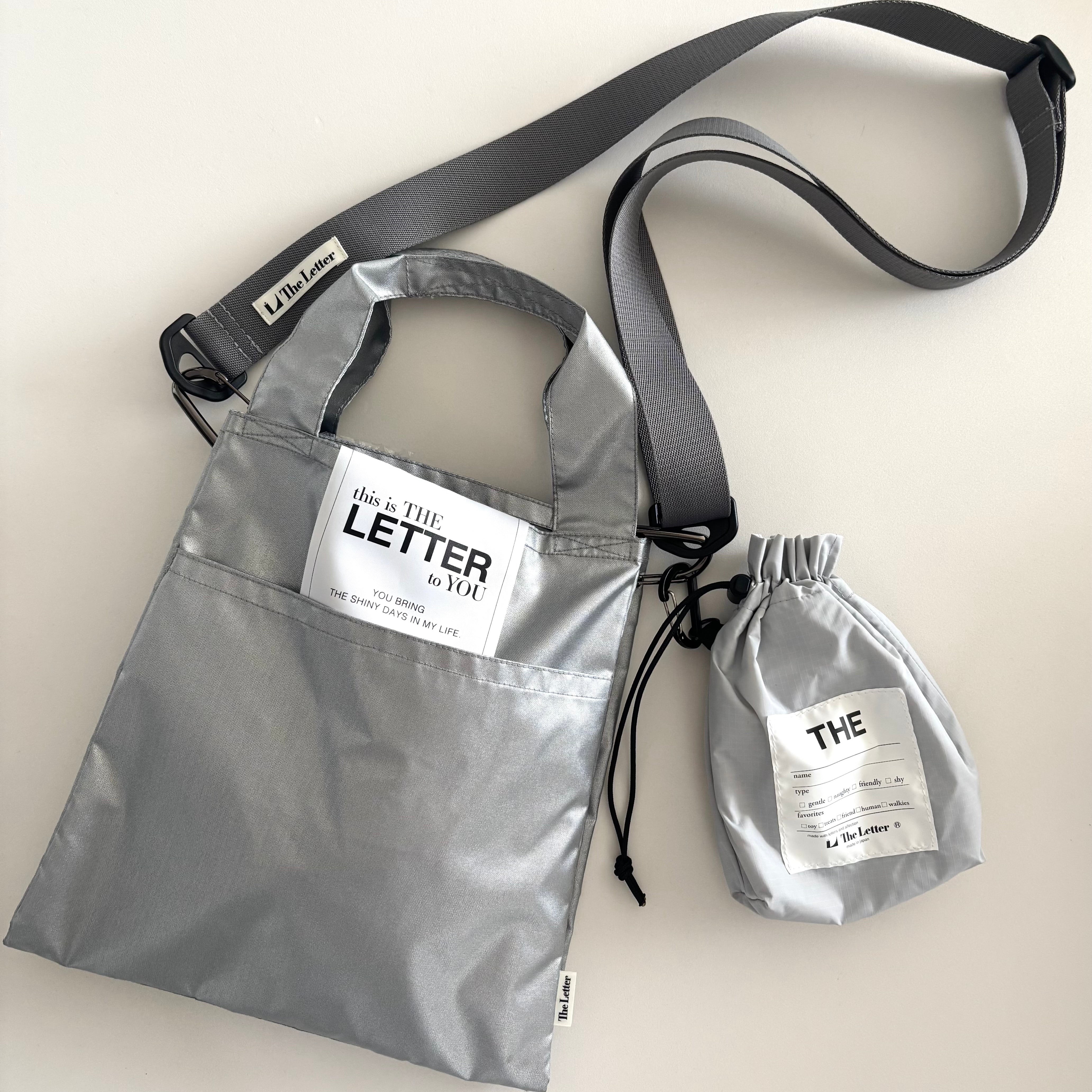 eco/THE mini マルチポーチM(ブラック/ライトグレー)