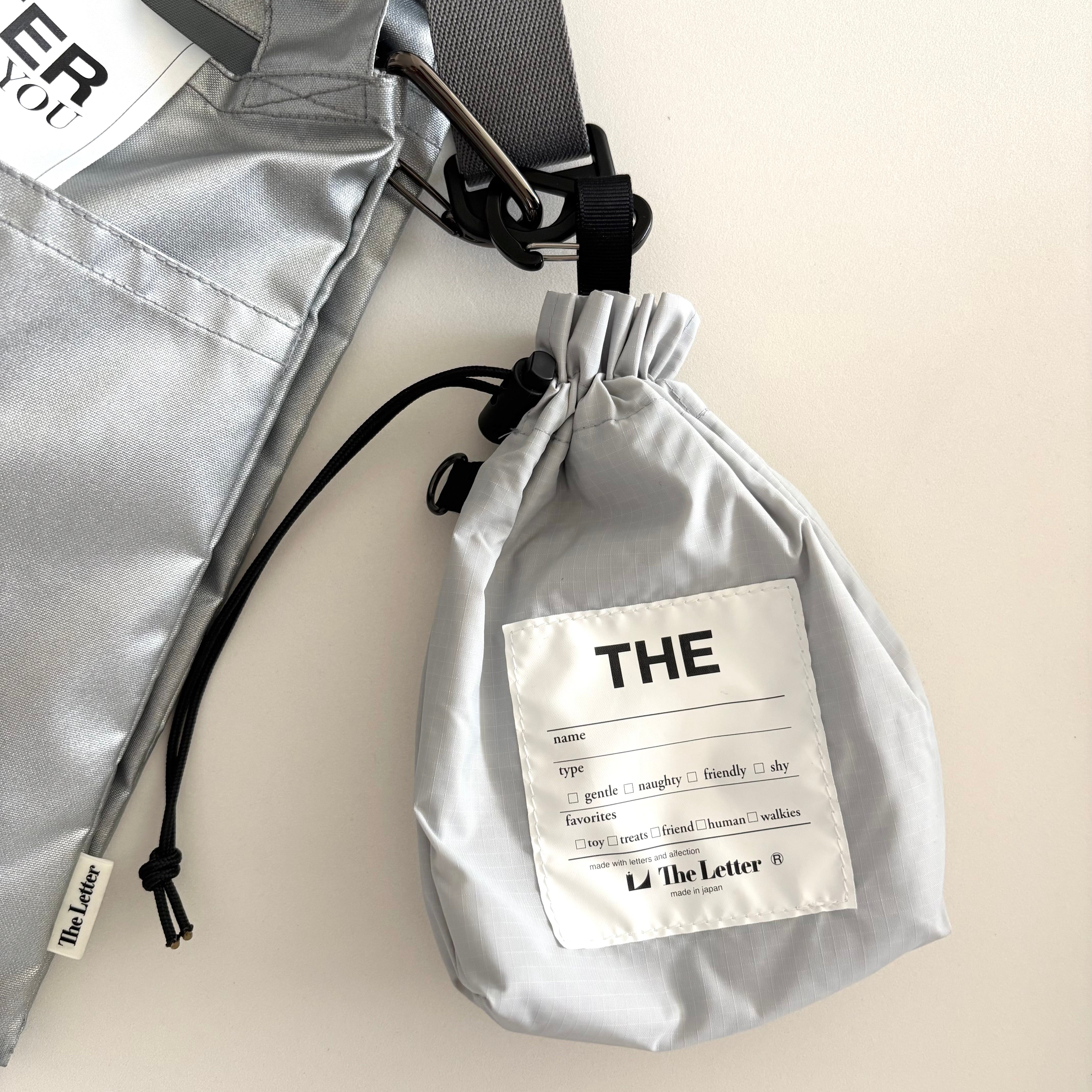 eco/THE mini マルチポーチM(ブラック/ライトグレー)