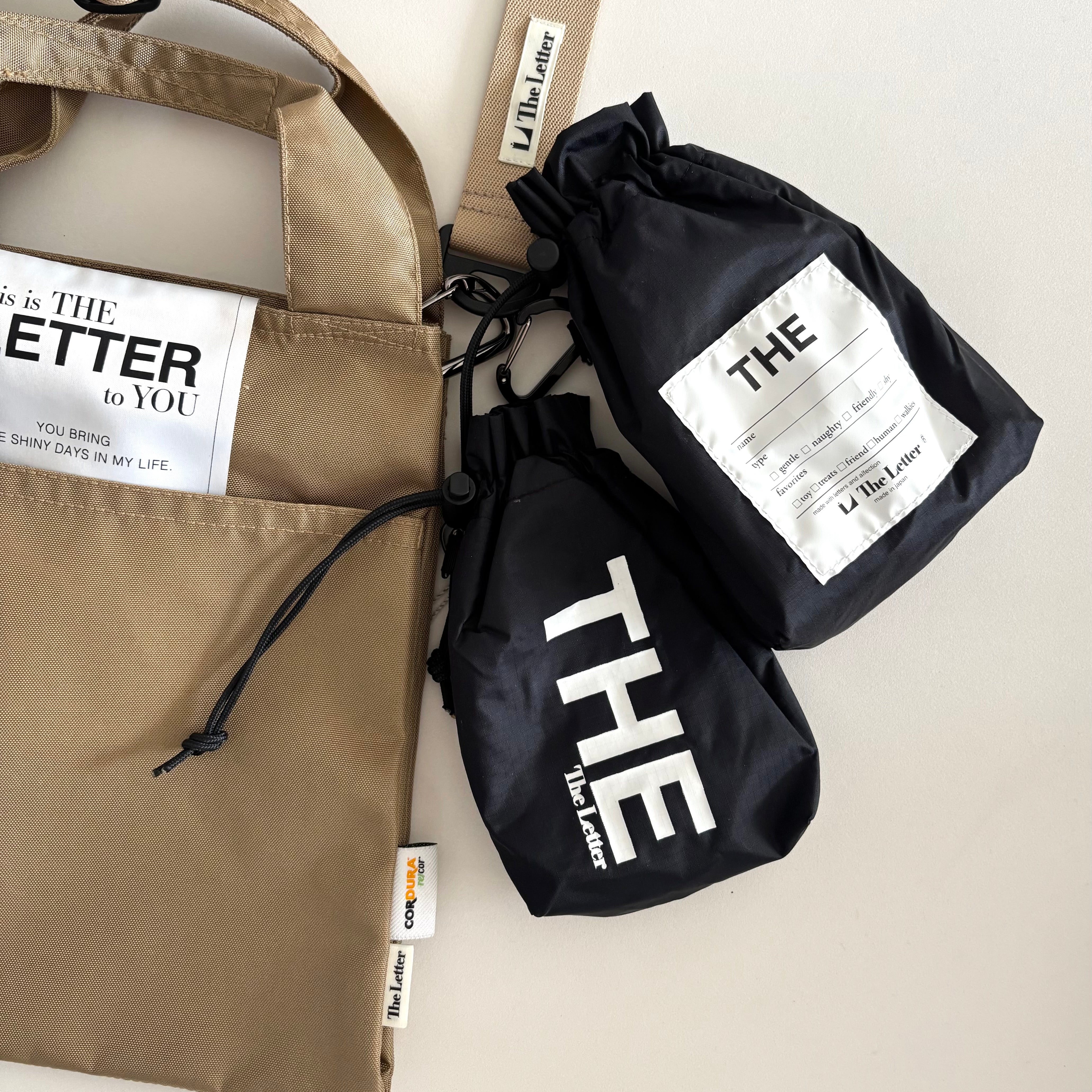 eco/THE mini マルチポーチS(ブラック/ベージュ/ライトグレー)