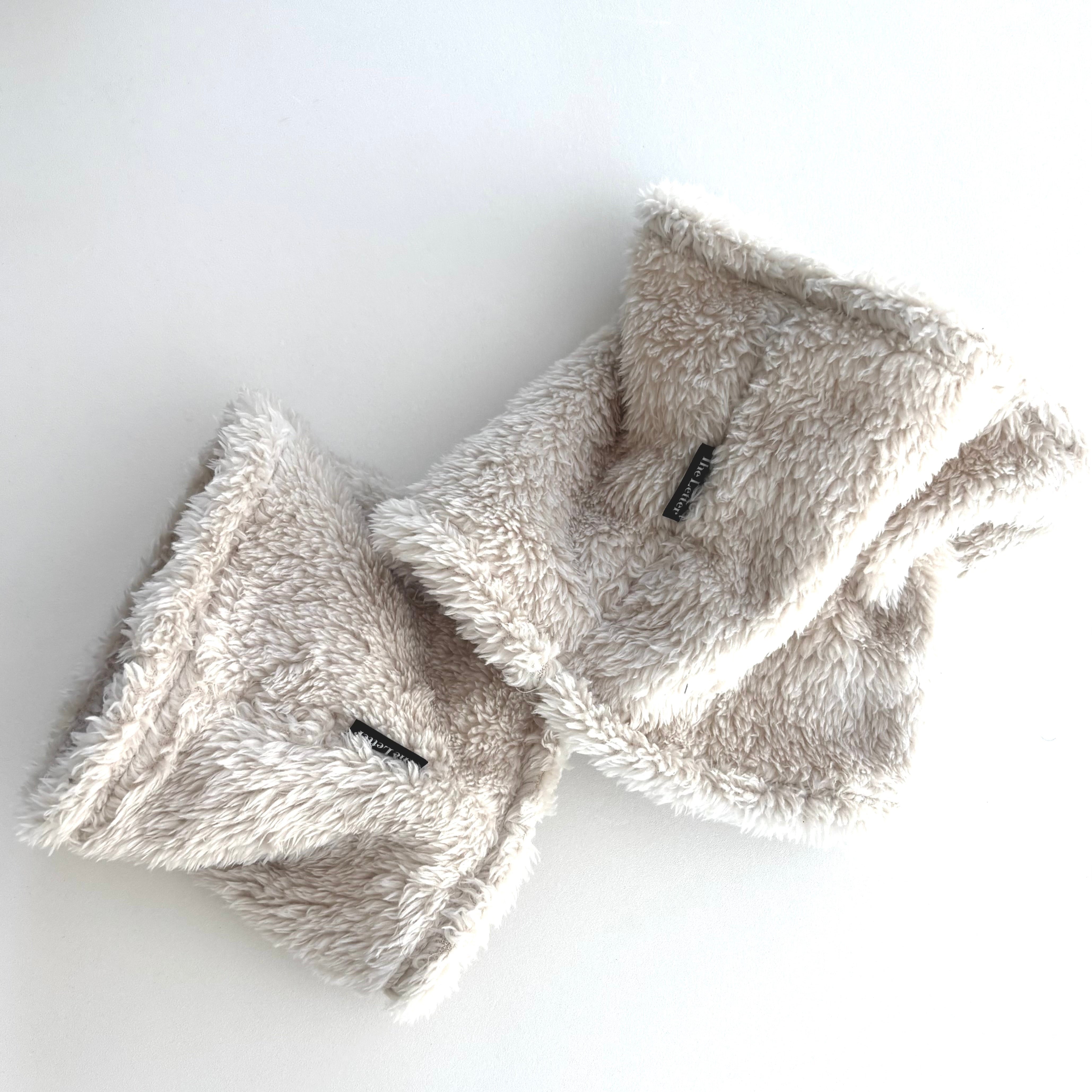 プレミアムBT ストレッチボアフリース スヌード（ブルーグレー/スノーホワイト）