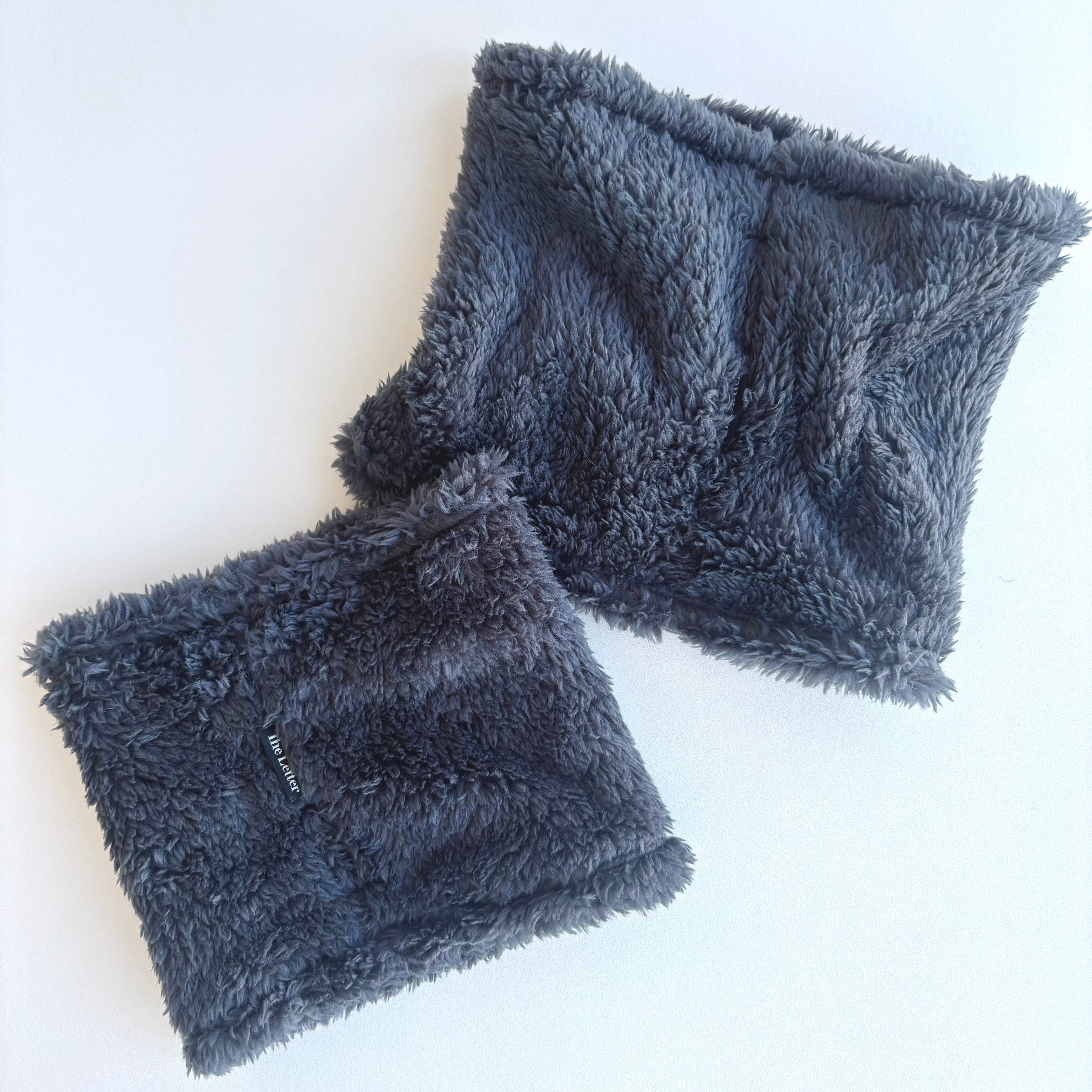 プレミアムBT ストレッチボアフリース スヌード（ブルーグレー/スノーホワイト）